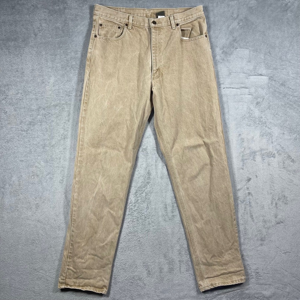Calvin Klein Sport Jeans Mens 36(33x34) Tan VTG Union Made USA 100% Cotton Denim